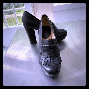 Frye Black Naiya Kiltie MOC Oxford Platform